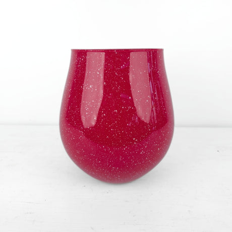 Raudona stiklinė vaza Rosso 21,5x16 cm – vaizdas 4