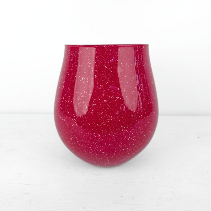 Raudona stiklinė vaza Rosso 21,5x16 cm – vaizdas 4