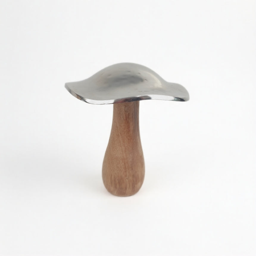 Grybas pagamintas iš mango medienos / natūralaus metalo 14x13 cm