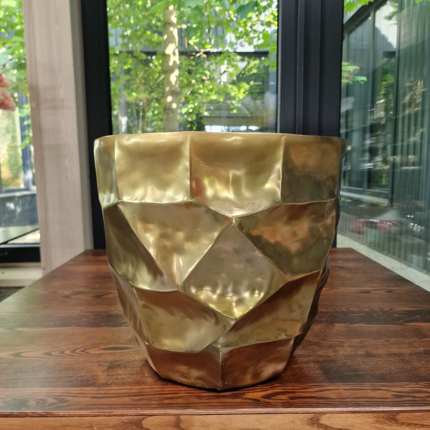 Prabangus metalinis vazonas Deluxe Gold 31x31x29 cm