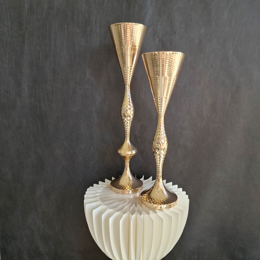 Auksinė žvakidė Torre 60x14 cm – vaizdas 3