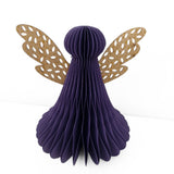 Pastatomas angelas violetinės spalvos 13x20 cm