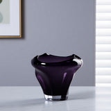 Organiško dizaino violetinė stiklo vaza 30x24 cm