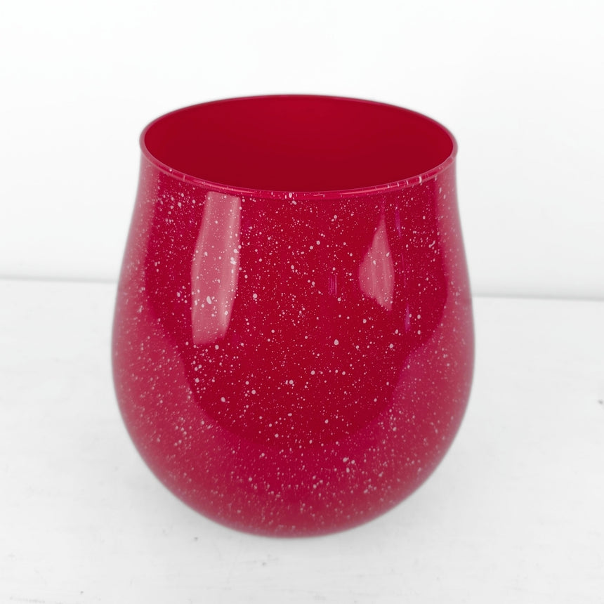 Raudona stiklinė vaza Rosso 21,5x16 cm – vaizdas 3