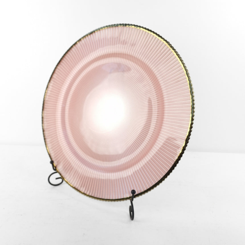 Rausvo stiklo padėklinė lėkštė 33 cm