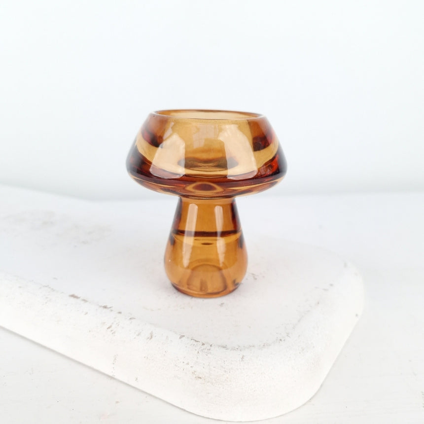 Dvipusė žvakidė | Antikinio gintaro spalvos 6,2x7 cm