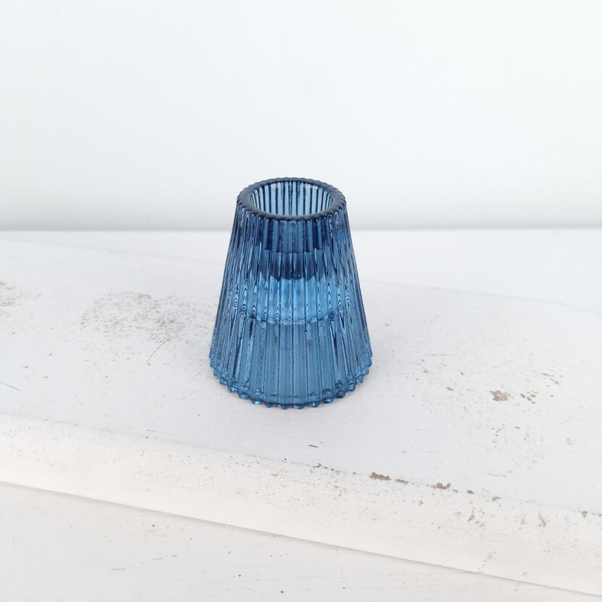 Dvipusė žvakidė | Karališkos mėlynos spalvos 6x6 cm
