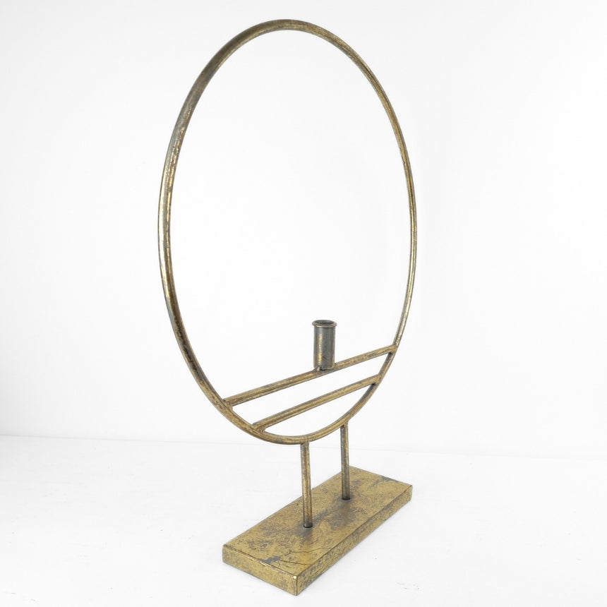 Modern Hoop Auksinė žiedo formos žvakidė 45x10x57 cm