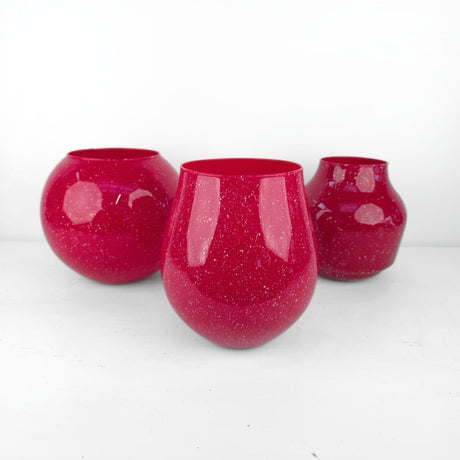 Raudona stiklinė vaza Rosso 21,5x16 cm – vaizdas 2