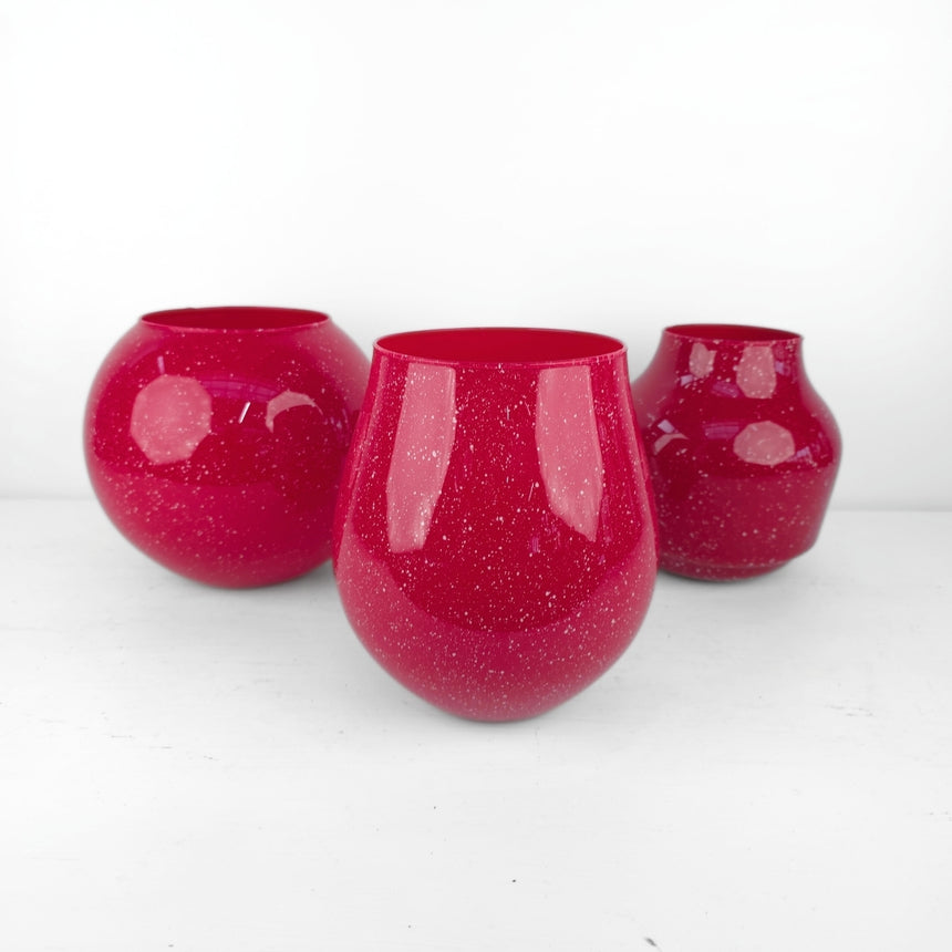 Raudona stiklinė vaza Rosso 21,5x16 cm – vaizdas 2