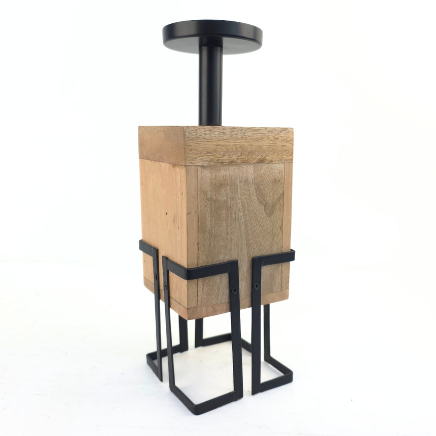 Moderni industrinio stiliaus žvakidė 10x10x28cm