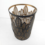 Ažūrinis metalo žibintas-juodos ir aukso spalvos 12x12x20cm