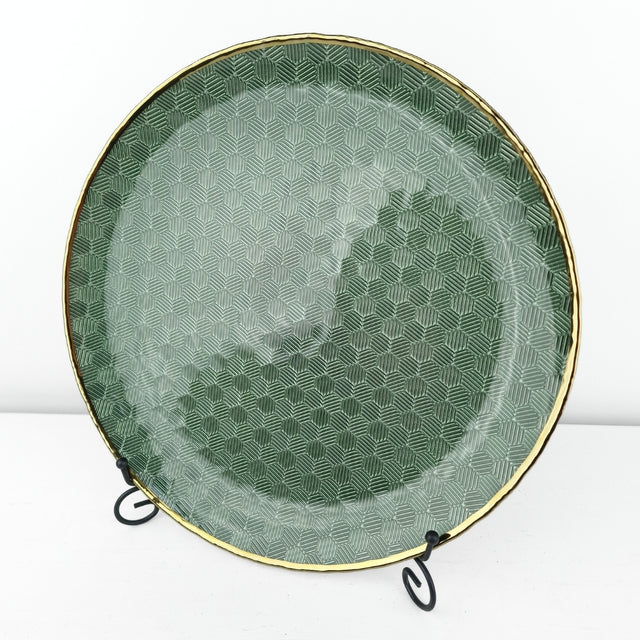 Stiklinė lėkštė-padėklas korių raštu 33 cm – vaizdas 2