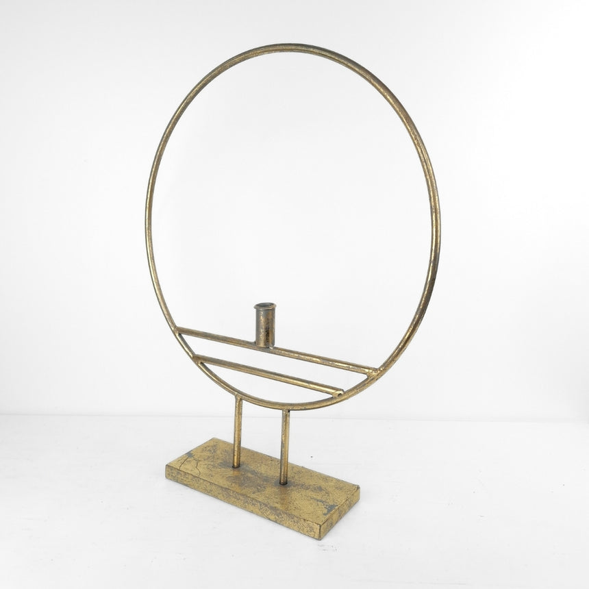Modern Hoop Auksinė žiedo formos žvakidė 45x10x57 cm