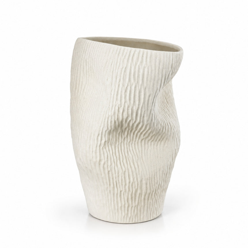 Neglazūruota porceliano vaza BALTAS SMĖLIS 30x20x44 cm