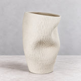 Neglazūruota porceliano vaza BALTAS SMĖLIS 30x20x44 cm