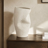 Neglazūruota porceliano vaza BALTAS SMĖLIS 30x20x44 cm