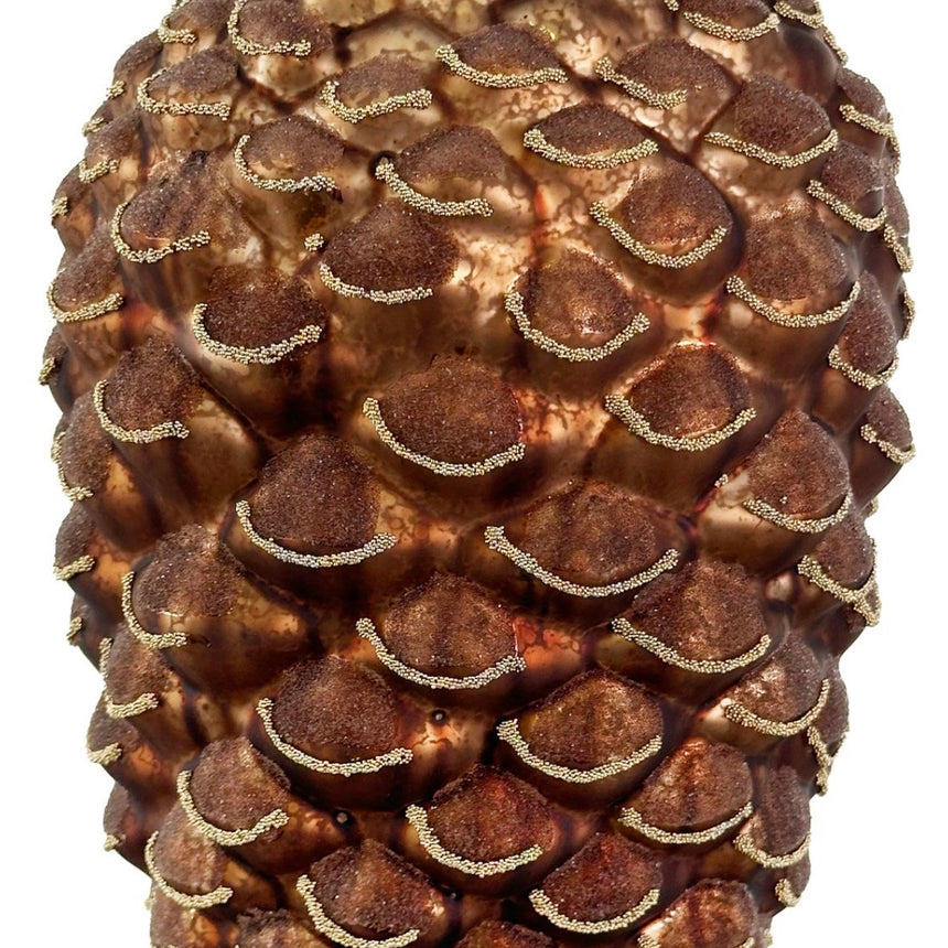 Rudo stiklo kankorėžis 22 cm