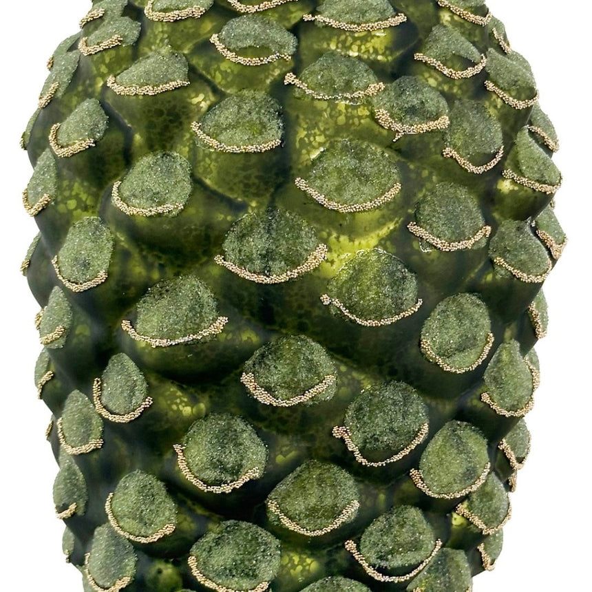 Žalio stiklo kankorėžis 22 cm
