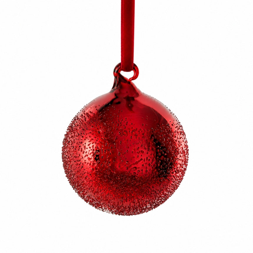 Stiklo žaisliukas  8 cm burgundinės spalvos