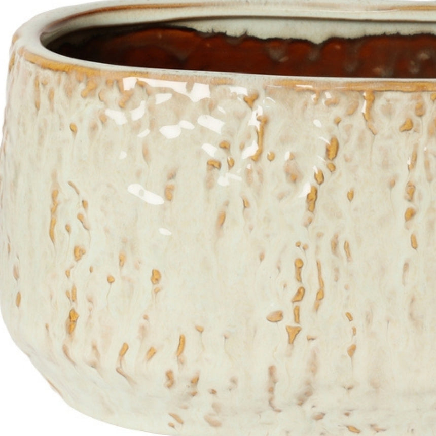 Ovalus keramikinis vazonas IVORY 12,5x24,5x15,5 cm