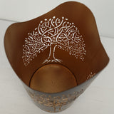Metalo žvakidė juodos ir aukso spalvos 12x20 cm