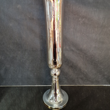 Sidabro spalvos aukšta trimito formos vaza 16x57 cm