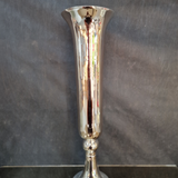Sidabro spalvos aukšta trimito formos vaza 16x57 cm