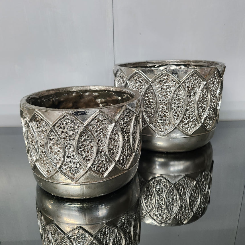Vazonas-sidabro spalvos 20,5x28,5x28,5 cm