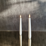 Dekoratyvių baltų LED žvakių rinkinys 19,5x2 cm