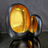 Metalinė žvakidė Eggy Black & Gold