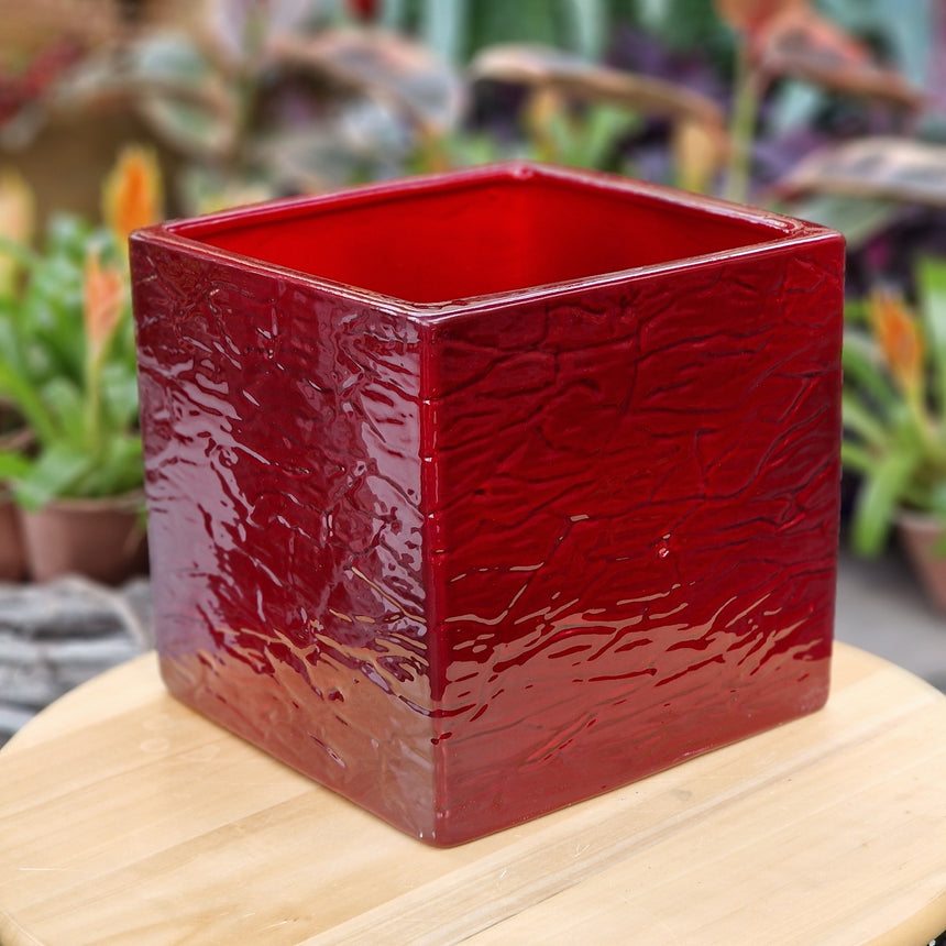 Keraminis gėlių vazonas KVADRATINĖ UOLA 20x20x19 cm