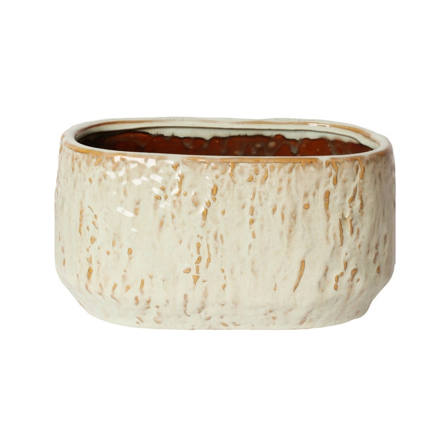 Ovalus keramikinis vazonas IVORY 12,5x24,5x15,5 cm