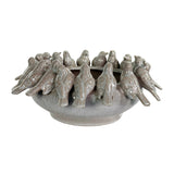 Keramikinis indas PAUKŠČIAI smėlio rusvos spalvos 32x14 cm