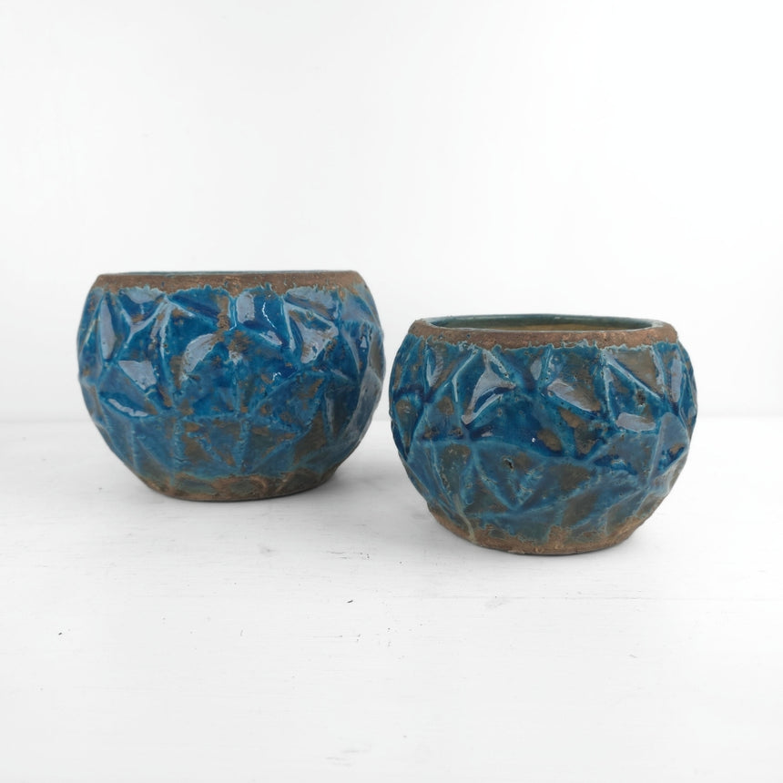 Keraminis vazonas Etno Azure 16x13 cm