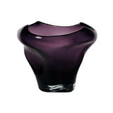 Organiško dizaino violetinė stiklo vaza 30x24 cm