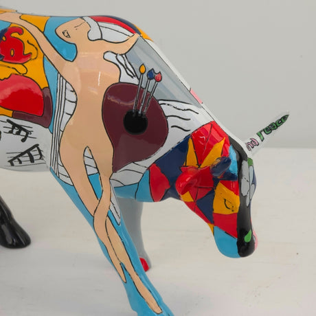 CowParade karvė Picowso's School of the Arts 20x30 cm – vaizdas 4