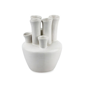 sodoela Vazos Keraminė vaza „Tubes“, matinė balta, 18 cm