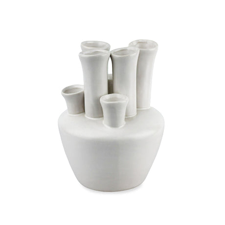 sodoela Vazos Keraminė vaza „Tubes“, matinė balta, 18 cm
