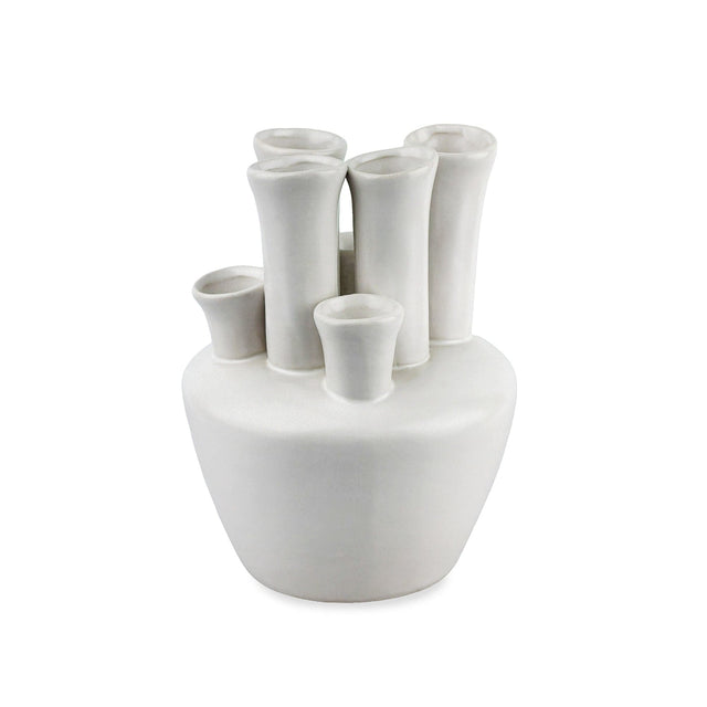 sodoela Vazos Keraminė vaza „Tubes“, matinė balta, 18 cm