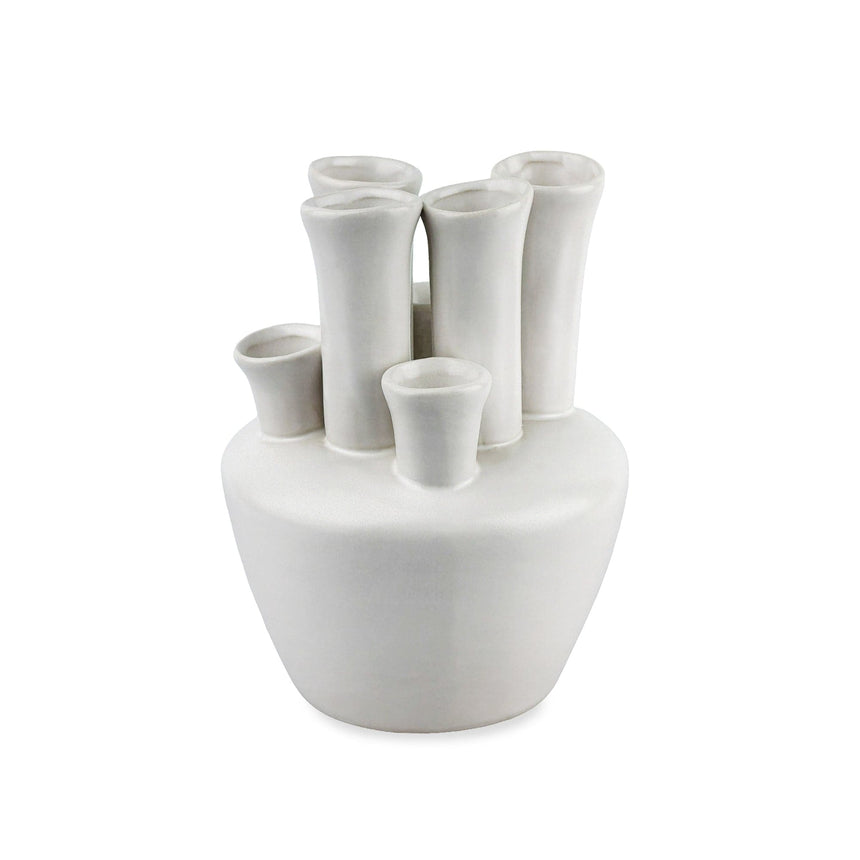 sodoela Vazos Keraminė vaza „Tubes“, matinė balta, 18 cm
