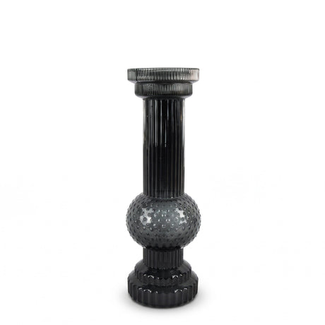 Stiklinė žvakidė „Canestra“, tamsiai pilka 37 cm