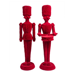 sodoela Kalėdinės dekoracijos Figūrėlė sargybinis „Guard“, aksominė, bordo, 32 cm