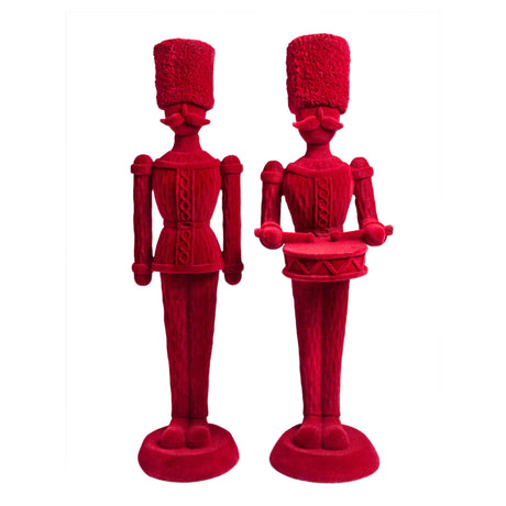 sodoela Kalėdinės dekoracijos Figūrėlė sargybinis „Guard“, aksominė, bordo, 32 cm