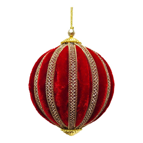 sodoela Kalėdinės dekoracijos Kalėdinis žaisliukas „Melon“, raudonas / auksinis, Ø 10 cm