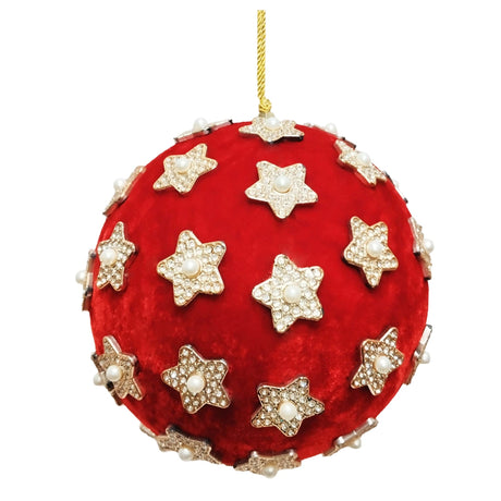 sodoela Kalėdinės dekoracijos Kalėdinis žaisliukas „Stars“, raudonas / auksinis, Ø 12 cm