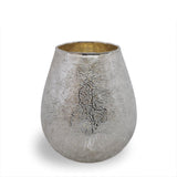 sodoela Žvakidės Stiklinė žvakidė arbatinei žvakei „Silver Crackle“, 18 cm