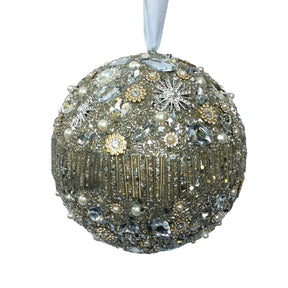 sodoela Kalėdinės dekoracijos Karoliukų žaisliukas „Beads“, sidabrinis / baltas, Ø 15 cm