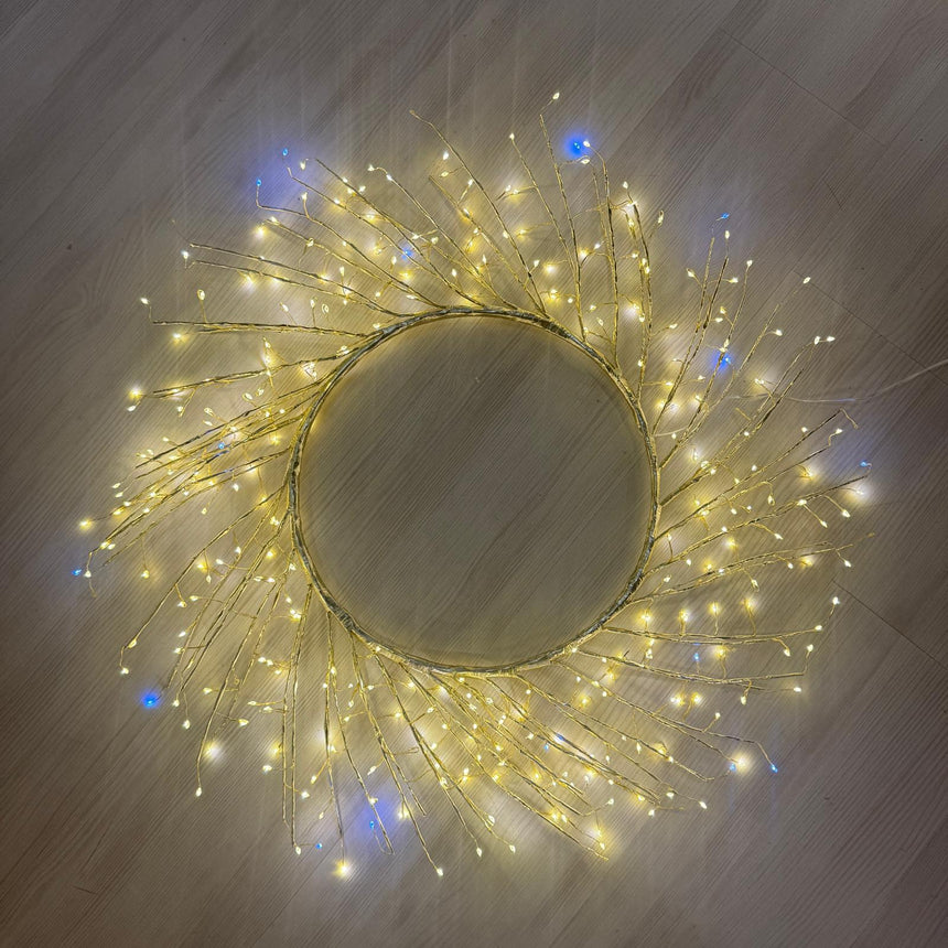 Šakelių vainikas ø75cm 350 LED šampano spalvos
