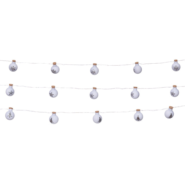 Kalėdinė stiklinė LED girlianda 110 cm, 12 LED – vaizdas 2